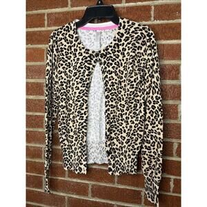 Cherokee Girls Cardigan Leopard Print Tan XL 14-16